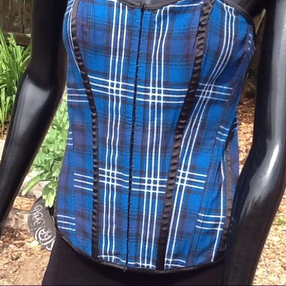 COPY - Corset top blue black white size L - Picture 3 of 6